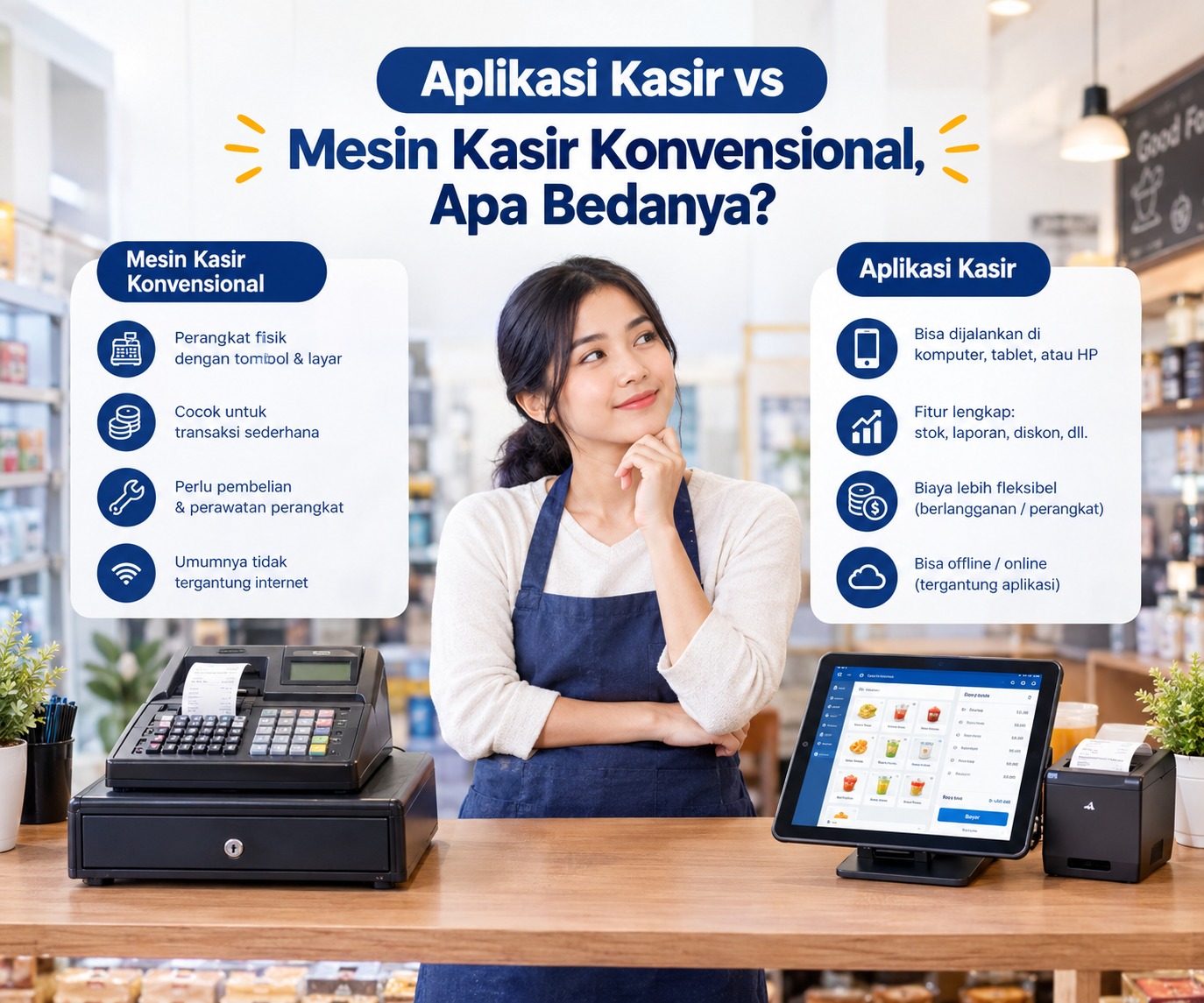 Aplikasi Kasir vs Mesin Kasir Konvensional, Apa Bedanya?